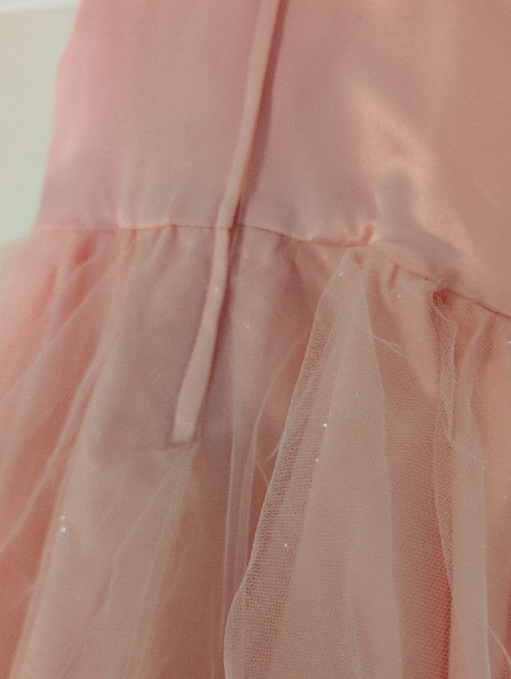 Light Peach Floral Applique Tulle Baby Dress Size 18M - Picture 11 of 15